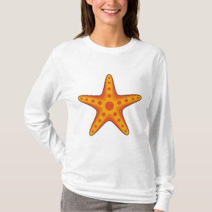 Camiseta Personalizado de Starfish Naranja Cute