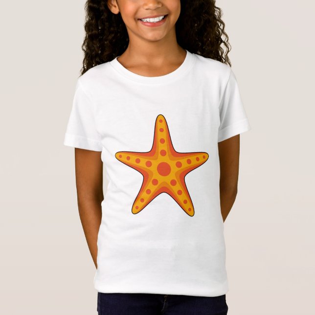 Camiseta Personalizado de Starfish Naranja Cute (Anverso)