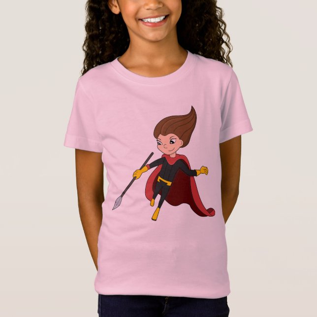 Camiseta Personalizado de superhéroe chica (Anverso)