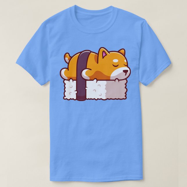 Camiseta Personalizado de sushi chiba inu perro (Diseño del anverso)