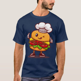 Camiseta Personalizado de tapón para el Chef de la hamburgu