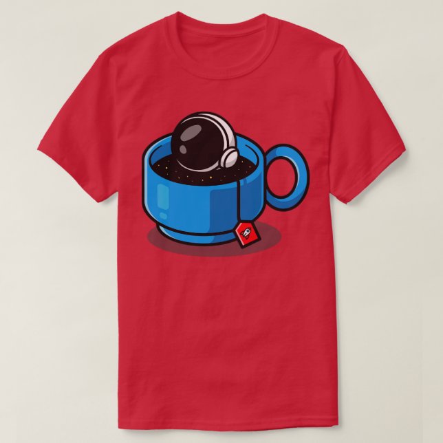 Camiseta Personalizado de té de astronauta lindo (Diseño del anverso)