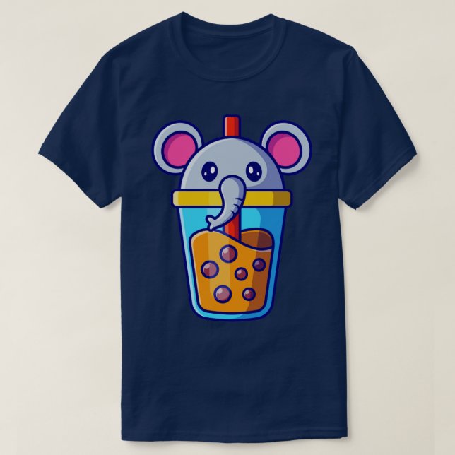 Camiseta Personalizado de té de leche de elefante suave Bob (Diseño del anverso)