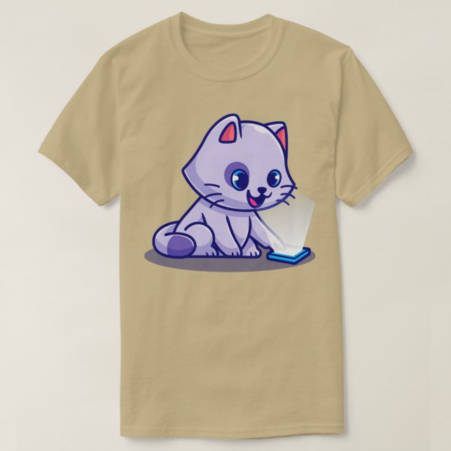 Camiseta Personalizado de teléfono móvil de juego de gato l (Diseño del anverso)