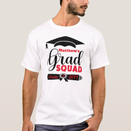 Camiseta Personalizado de texto negro y rojo para escuadrón