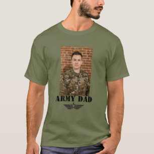 Camiseta Personalizado de texto: papá del ejército con foto