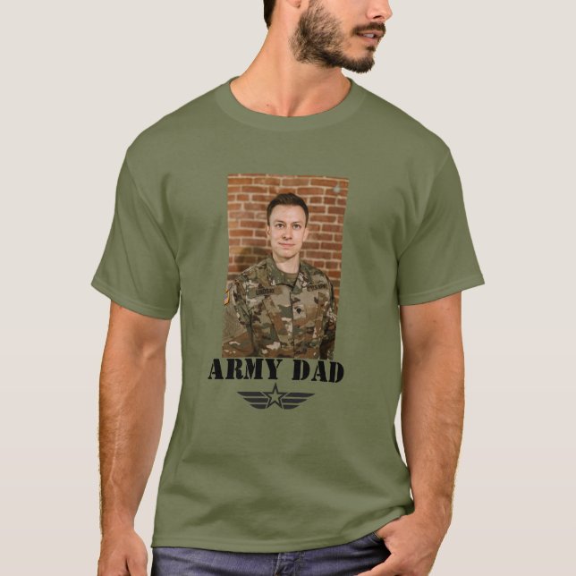 Camiseta Personalizado de texto: papá del ejército con foto (Anverso)