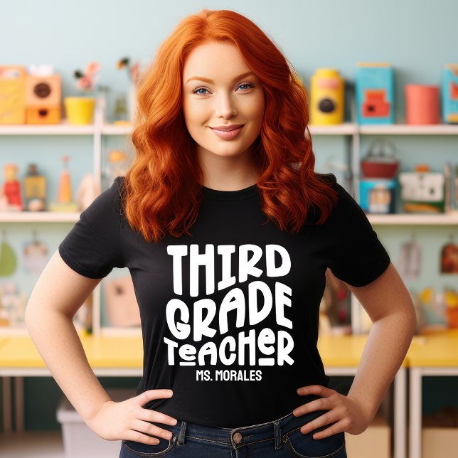 Camiseta Personalizado de texto retro simple de tercer grad (Subido por el creador)