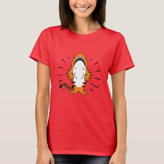 CAMISETA PERSONALIZADO DE TIGRE DE TIBURÓN HÍBRIDO CUTE (Anverso)