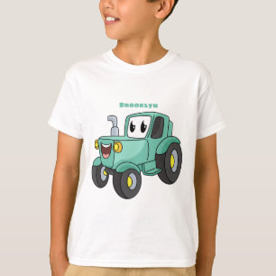 Camiseta Personalizado de tractores verde feliz