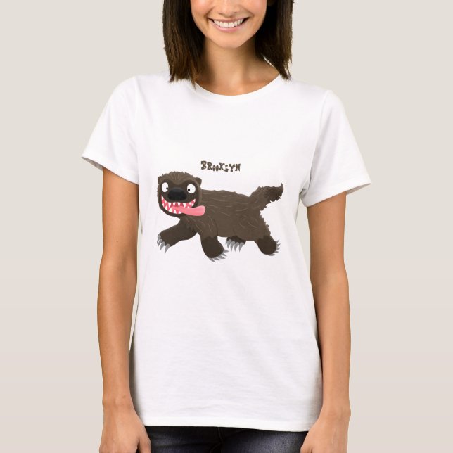 Camiseta Personalizado de un animal lobverino hambriento (Anverso)