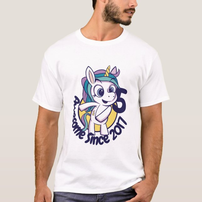Camiseta Personalizado DE UNICORN DE CUMPLEAÑOS PERSONALIZA (Anverso)