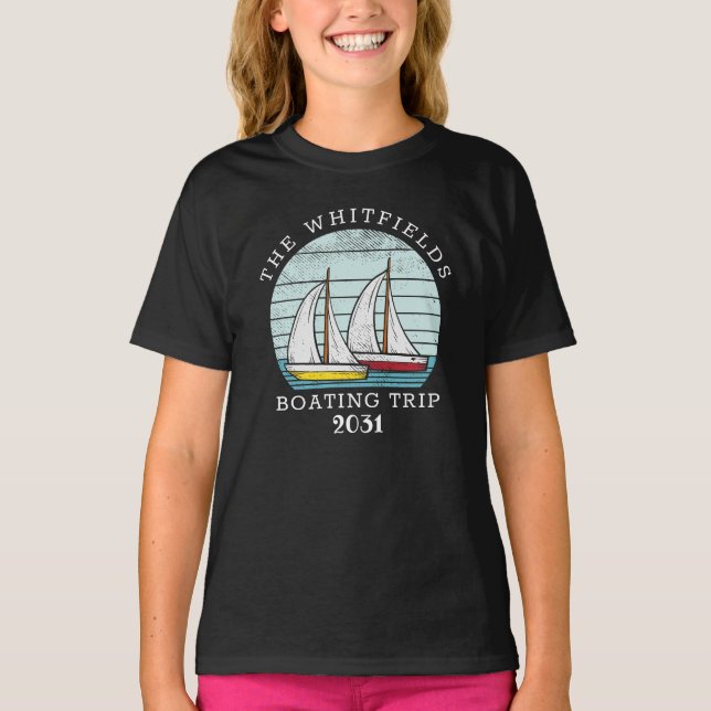 Camiseta Personalizado de vacaciones en bote de casamiento  (Anverso)
