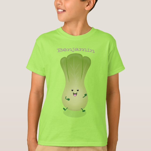 Camiseta Personalizado de verduras de bok de bebé lindo per (Anverso)