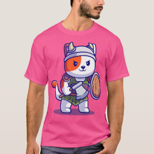 Camiseta Personalizado de Viking Cute Cat Knight