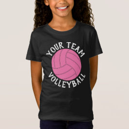 Camiseta Personalizado de voleibol rosa Chicas de nombre de