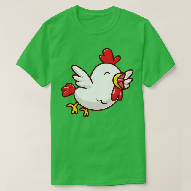 Camiseta Personalizado de vuelo de pollo lindo (Diseño del anverso)
