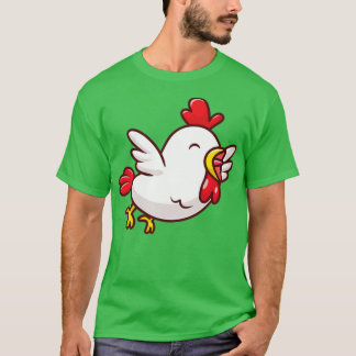 Camiseta Personalizado de vuelo de pollo lindo