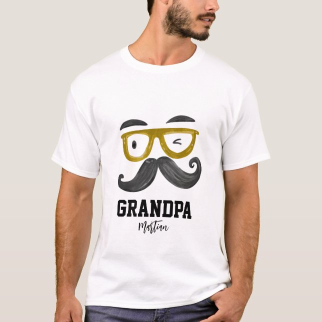 Camiseta Personalizado del abuelo de gafas divertidas y big (Anverso)