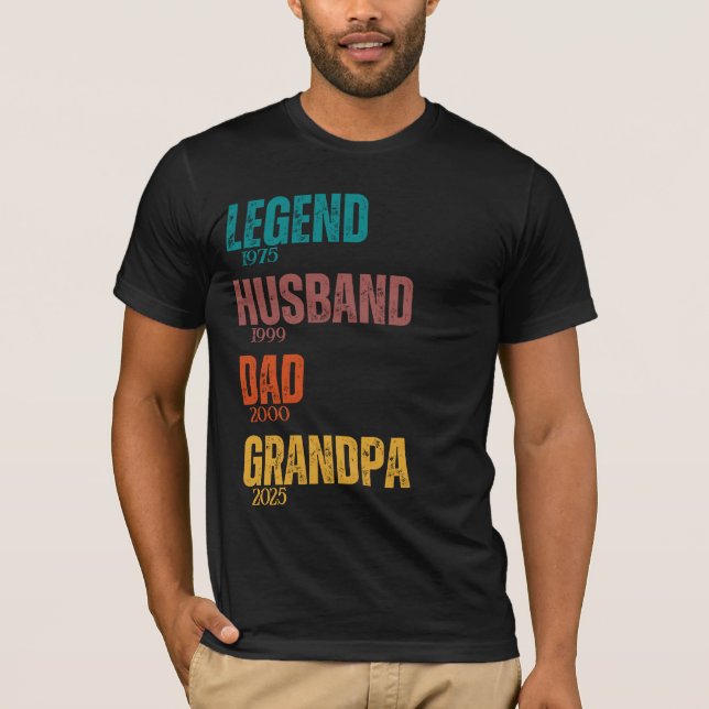 Camiseta Personalizado del abuelo del marido de la leyenda  (Anverso)