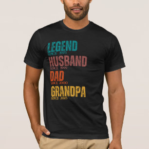 Camiseta Personalizado del abuelo del marido de la leyenda 