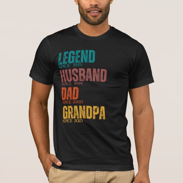 Camiseta Personalizado del abuelo del marido de la leyenda  (Anverso)