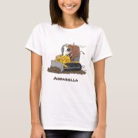 Personalizado del bulldozer cómico que conduce un