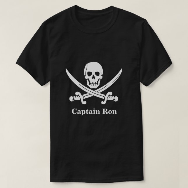 Camiseta Personalizado del Capitán del Pirata Jolly Rogers (Diseño del anverso)
