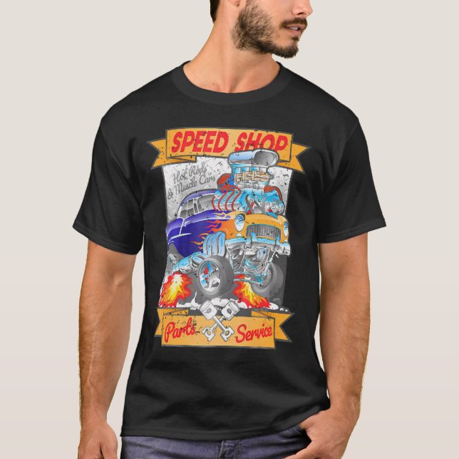 Camiseta Personalizado del coche del músculo de la tienda r (Anverso)