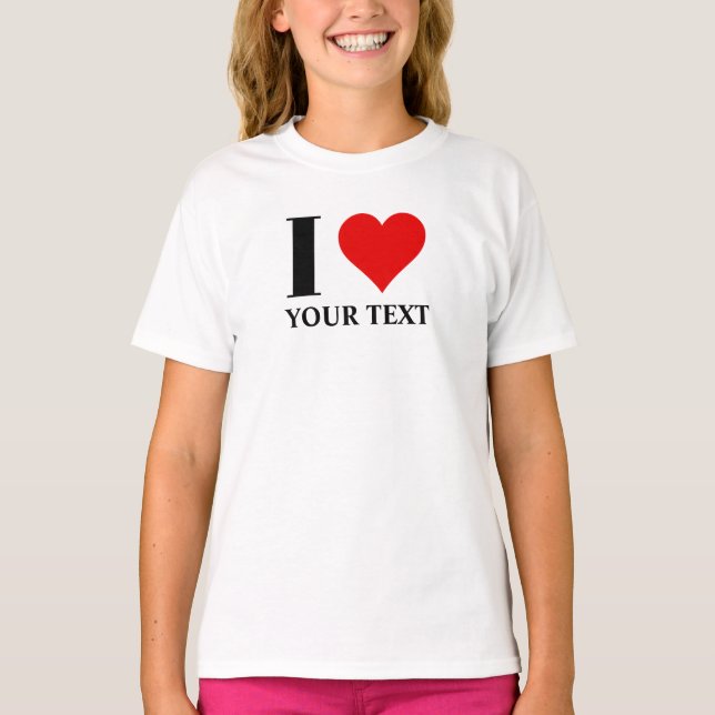 Camiseta Personalizado del corazón que amo (Anverso)