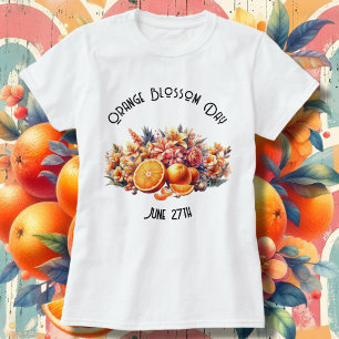 Camiseta Personalizado del Día de la Blossom naranja