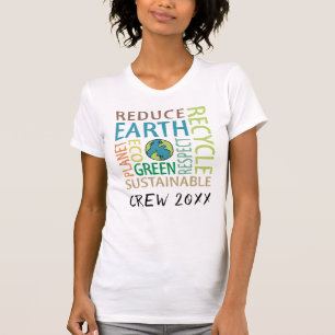 Camiseta Personalizado del equipo de arte de Word Earth Day