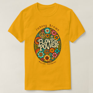 Camiseta Personalizado del Flower Power Retro Vintage 60