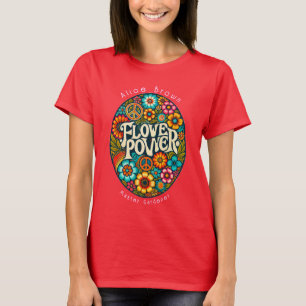 Camiseta Personalizado del Flower Power Retro Vintage 60