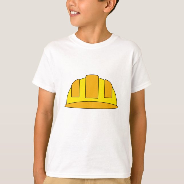 Camiseta Personalizado del Gorra duro amarillo (Anverso)