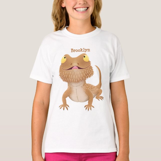 Camiseta Personalizado del lagarto de dragón barbudo (Anverso)