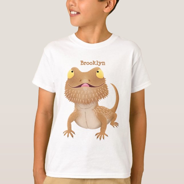 Camiseta Personalizado del lagarto de dragón barbudo (Anverso)