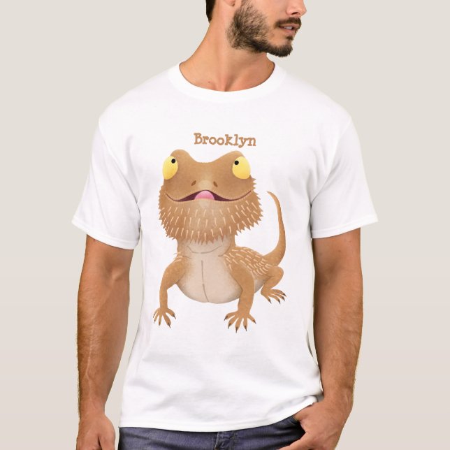 Camiseta Personalizado del lagarto de dragón barbudo (Anverso)