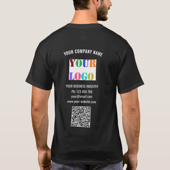 Camiseta Personalizado del logotipo de su empresa Texto con (Reverso)