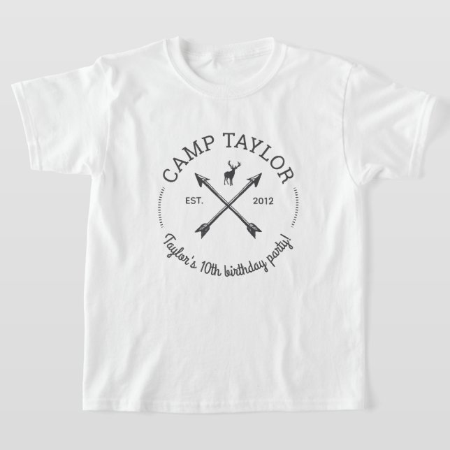 Camiseta Personalizado del logotipo del nombre del campamen (Distribución)