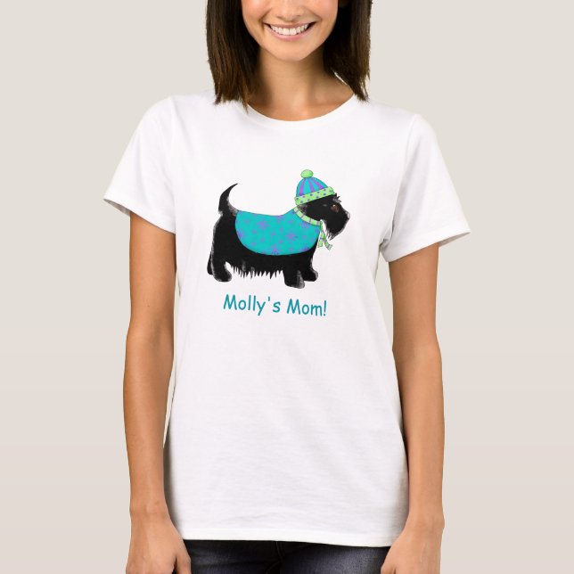 Camiseta Personalizado del nombre turquesa del perro de la  (Anverso)