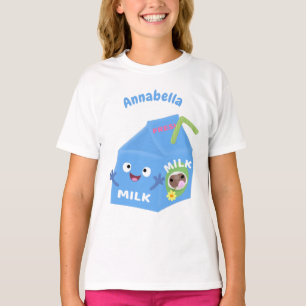 Camiseta Personalizado del personaje de la caja de leche fe