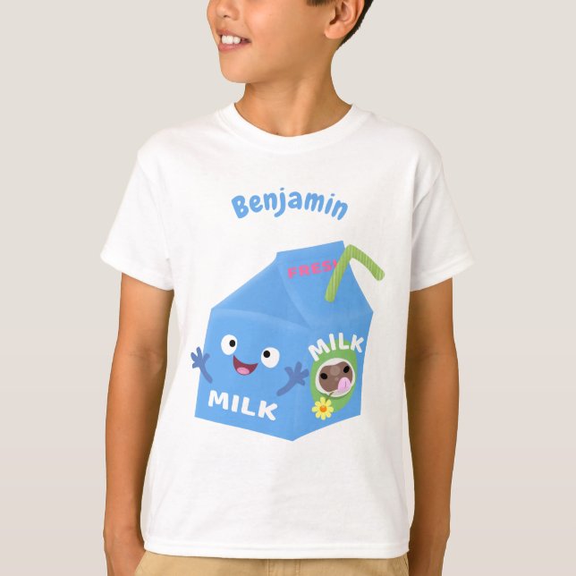 Camiseta Personalizado del personaje de la caja de leche fe (Anverso)