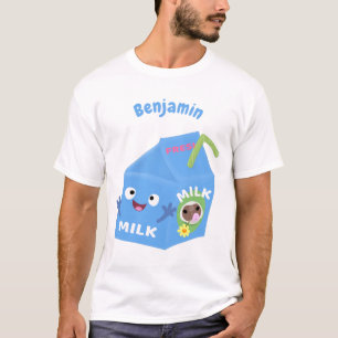 Camiseta Personalizado del personaje de la caja de leche fe