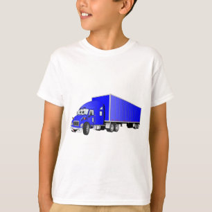 Camiseta Personalizado del remolque azul Semi Truck