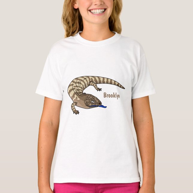Camiseta Personalizado del reptil de lagarto de lengua azul (Anverso)