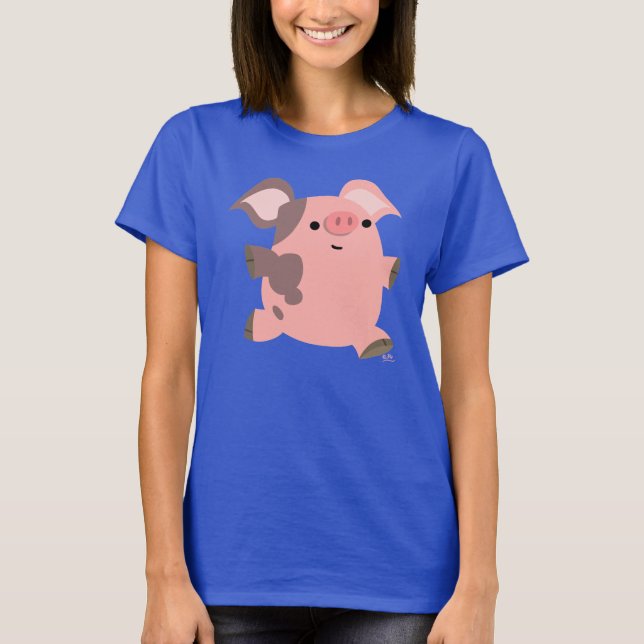 Camiseta Personalizado deportiva Cerdo Mujeres Cam (Anverso)