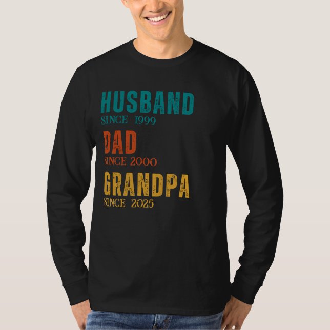 Camiseta Personalizado desde años Esposo Papá Abuelo Retro (Anverso)
