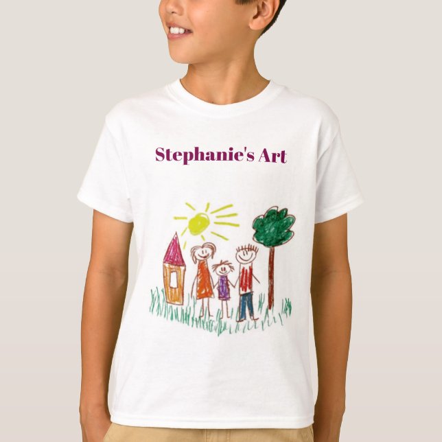 Camiseta Personalizado dibujando arte de niños de camisas p (Anverso)