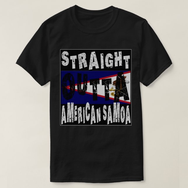Camiseta PERSONALIZADO directo fuera de Samoa Americana Mem (Diseño del anverso)